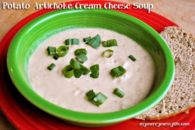 Hearty Soup Recipes from Around the Web Potato and Artichoke Cream Cheese Soup